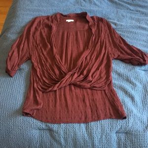 Burgundy wrap top